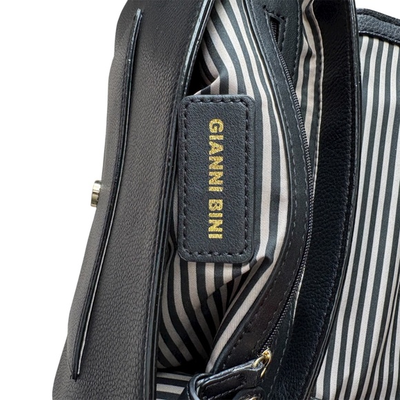 NWOT Gianni Bini Evanna Black Satchel Purse Handle/Shoulder Strap Rhinestone - Picture 8 of 10